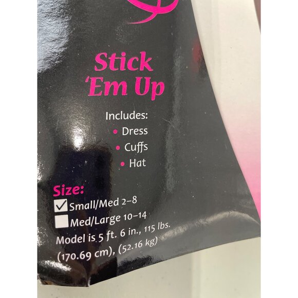 Fun World Fantasy Mob Stick Em Up Costume Size Small Medium Black Stripe NEW - Picture 6 of 7